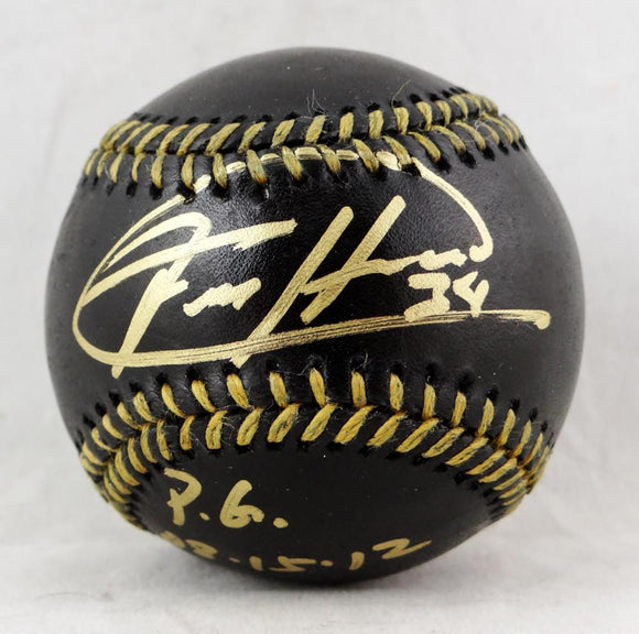 Felix Hernandez Autographed Black Rawlings OML Baseball w/ PG 8.15.12 - JSA W Auth *Gold