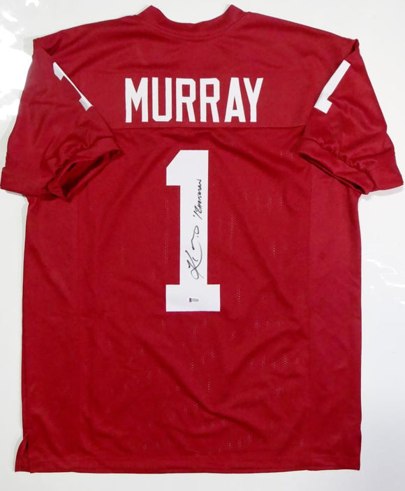 Kyler Murray Autographed Crimson College Style Jersey w/ 18 HT - Beckett Auth
