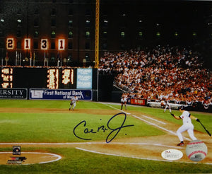 Cal Ripken Jr Autographed Baltimore Orioles 8x10 Scoreboard Photo PF- JSA W Auth