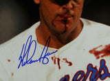 Nolan Ryan Autographed Texas Rangers 11x14 Bloody Lip Photo - AI Verified *Blue