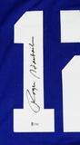 Roger Staubach Autographed Blue Stat4 Pro Style Jersey- Beckett Authenticated