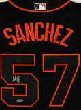 Jonathan Sanchez Signed SF Giants Black Majestic Authentic Jersey - Tristar Auth