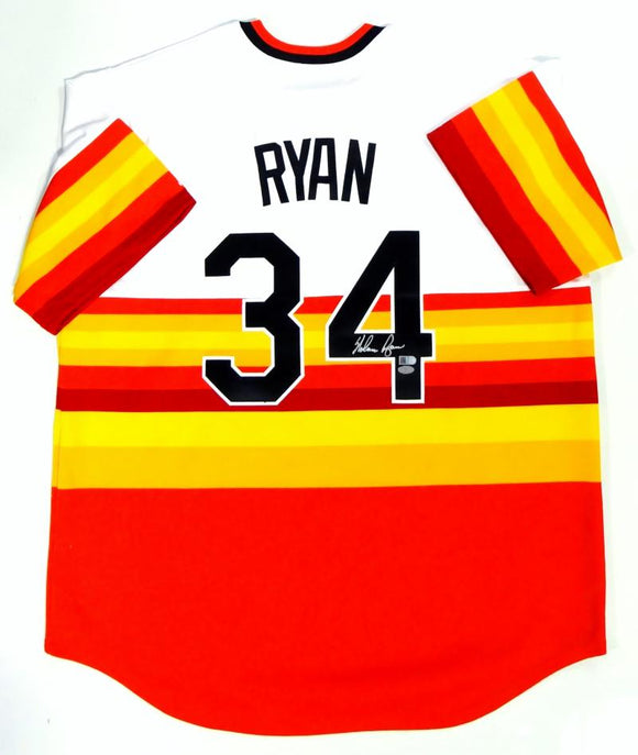 Nolan Ryan Signed Autographed Houston Astros Rainbow Jersey
