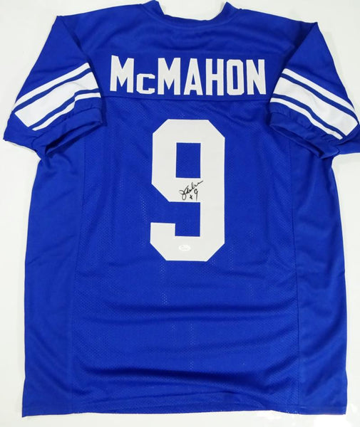 Jim McMahon Autographed Blue College Style Jersey- JSA W Auth