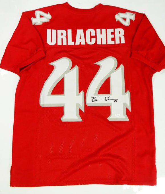 Brian Urlacher Autographed Red College Style Jersey- JSA W Auth