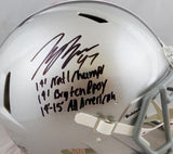 Joey Bosa Autographed Ohio State Buckeyes F/S Speed Authentic Helmet w/ 3 Insc- JSA W Auth *Black
