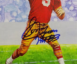 Sonny Jurgensen Signed Washington Redskins Goal Line Art Card W/ HOF- JSA W Auth