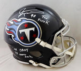 Jevon Kearse Autographed Tennessee Titans F/S Speed Helmet w/ 3 Insc - Beckett Auth *White