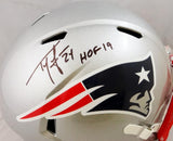 Ty Law Autographed New England Patriots F/S Speed Helmet w/ HOF- Beckett Auth *Black