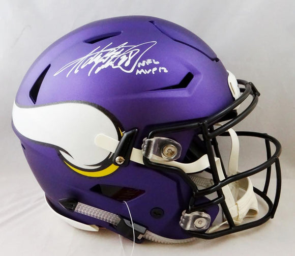 Adrian Peterson Autographed Minnesota Vikings F/S SpeedFlex Helmet w/ Insc- Beckett *White
