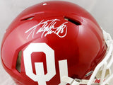 Adrian Peterson Autographed Oklahoma Sooners F/S Speed Authentic Helmet- Beckett Auth *White