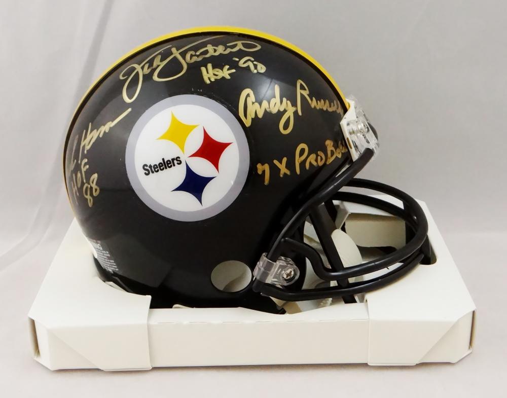 Jack Lambert+jack Ham Hand Signed Steelers Mini Helmet Signed By Both Jsa