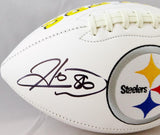 Hines Ward Autographed Pittsburgh Steelers Logo Football- JSA W Auth *Black