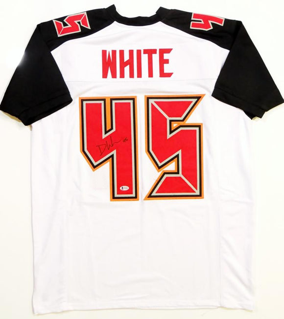 Devin White Autographed White Pro Style Jersey - Beckett Auth *4