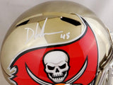 Devin White Autographed Tampa Bay Bucs F/S Chrome Helmet- Beckett Auth *White
