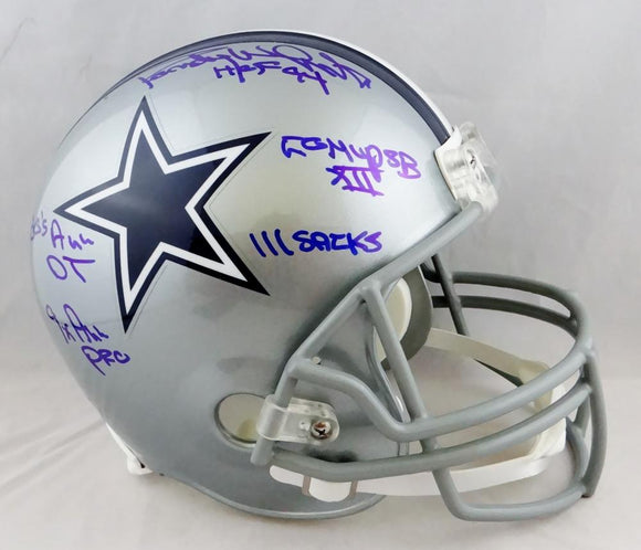 Randy White Autographed Dallas Cowboys F/S Helmet W/ 5 Insc- JSA W Auth *Blue