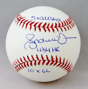 Andruw Jones Autographed Rawlings OML Baseball w/ 3 Insc - JSA W Auth