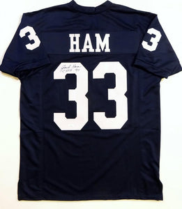 The Jersey Source Jack Ham Autographed Navy Blue College Style Jersey w/ CHOF- JSA W Auth *TL3