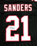 Deion Sanders Autographed Black Pro Style Jersey- Beckett Authenticated *2