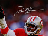 Deion Sanders Autographed 49ers 16x20 Close Up PF Photo- Beckett Auth *White