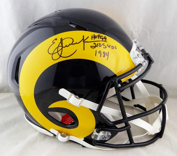 Eric Dickerson Autographed Los Angeles Rams F/S Color Rush Speed Authentic Helmet- Beckett Auth
