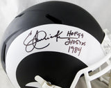 Eric DIckerson Signed LA Rams F/S Flat Black Speed Helmet- Beckett Auth *Black