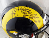 Marshall Faulk Autographed Los Angeles Rams Full Size SpeedFlex Helmet w/6 Insc- Beckett Auth
