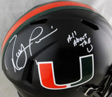 Ray Lewis Autographed Miami Hurricanes Black Riddell F/S Speed Helmet - Beckett Auth *White