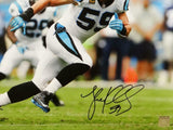 Luke Kuechly Signed Carolina Panthers 16x20 Running PF Photo- JSA W Auth *Black