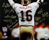 1989 San Francisco 49ers Signed 16x20 Montana Backview Photo w/ 20 Sigs - Multi Auth