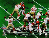 1989 San Francisco 49ers Signed 16x20 Montana Passing Photo w/ 20 Sigs - Multi Auth