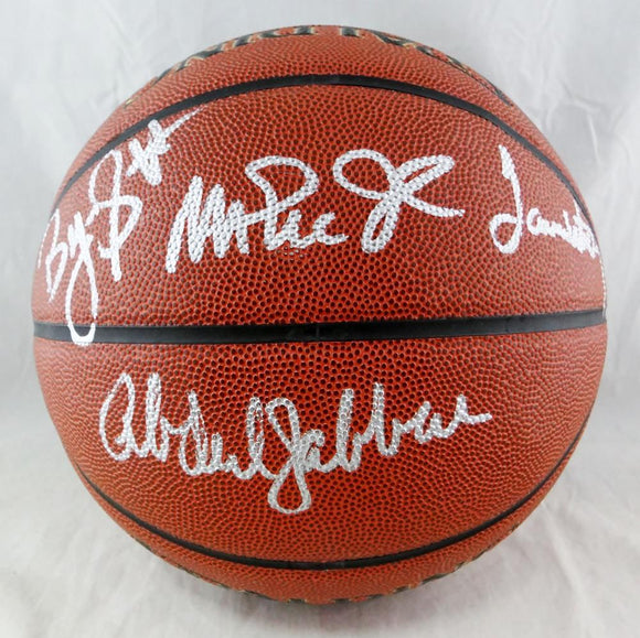 Abdul-Jabbar, Johnson, Worthy, Scott Autographed Official NBA Spalding Basketball - Beckett Auth