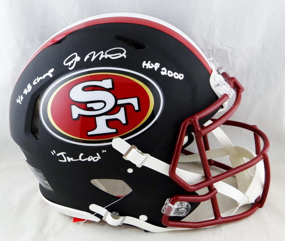 Joe Montana Signed San Francisco 49ers Flat White Matte Riddell