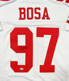 Nick Bosa Autographed White Pro Style Jersey- Beckett Auth *Black