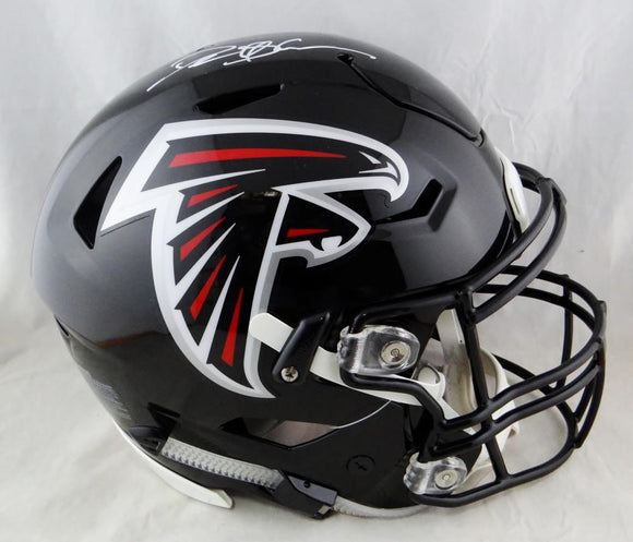 Deion Sanders Autographed Atlanta Falcons Full Size SpeedFlex Helmet- Beckett Auth *White