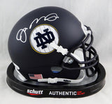Joe Montana Signed Notre Dame Matte Blue Pinstripe Mini Helmet - JSA W Auth *Silver