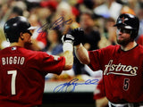 Craig Biggio Jeff Bagwell Autographed Astros 16x20 Fist Bump PF Photo- Beckett/Tristar Auth *Blue