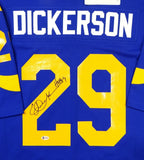 Eric Dickerson Autographed Blue Rams Mitchell & Ness Jersey w/ HOF - Beckett Auth *2