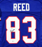 Andre Reed Autographed Blue Pro Style Jersey w/HOF - Beckett Auth *Black