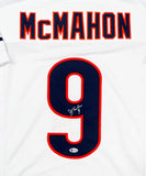 Jim McMahon Autographed White Pro Style Jersey- Beckett Auth *9