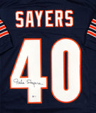 Gale Sayers Autographed Blue Pro Style Jersey- Beckett Auth *4 Image 2