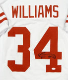 Ricky Williams Autographed White College Style Jersey W/ HT 98- JSA W Auth *4Across