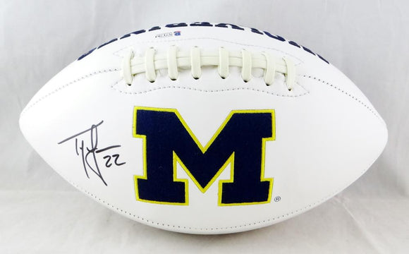 Ty Law Autographed Michigan Wolverines Logo Football - Beckett Auth *Black