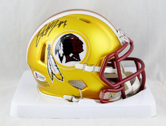 Dwayne Haskins Autographed Redskins Blaze Mini Helmet- Beckett Auth *Black