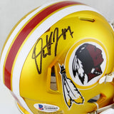 Dwayne Haskins Autographed Redskins Blaze Mini Helmet- Beckett Auth *Black