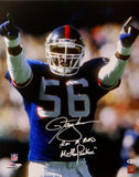 Lawrence Taylor Signed NY Giants 16x20 Pointing Photo w/ Insc - Beckett Auth *White