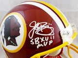John Riggins Autographed Washington Redskins F/S Authentic Helmet w/SB MVP - JSA W Auth *White