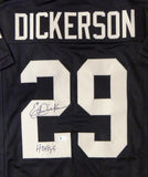 Eric Dickerson Autographed Black Pro Style Jersey w/ HOF- Beckett Auth