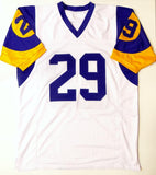 Eric Dickerson Autographed White Pro Style Jersey w/HOF - Beckett Auth *2
