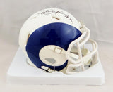 Eric Dickerson Autographed Los Angeles Rams AMP Mini Helmet w/ HOF- Beckett Auth *Black